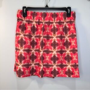 J. CREW Silk/Linen Coral Pink Tan Brown Mini Skirt 4
